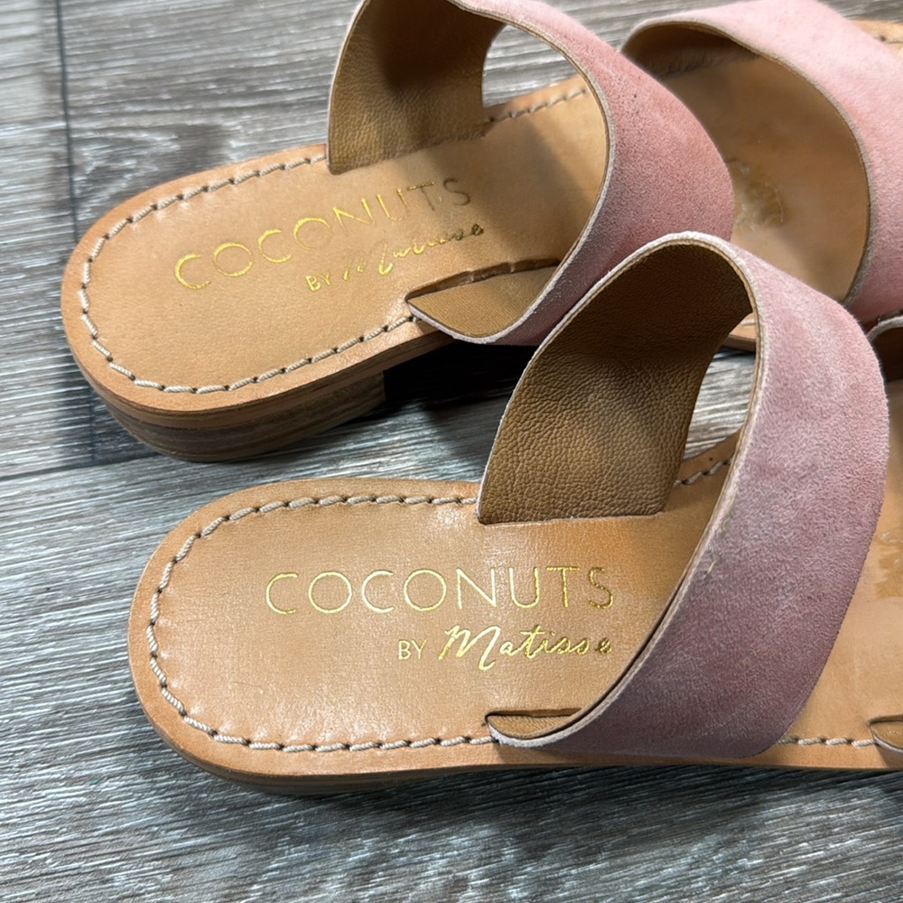 Coconuts by Matisse pink leat sandals woman's size 7 (d181) - Picture 2 of 8